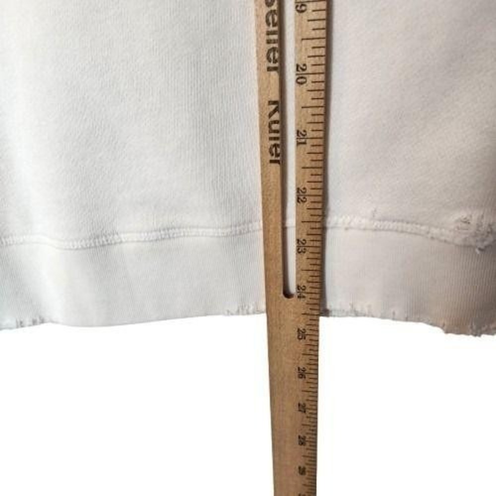 RtA Sweatshirt Womens Small White One‎ Shoulder Distressed Raw Hem Pullover - Picture 13 of 13